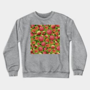 Tossed Apples on Green Fence Square Crewneck Sweatshirt